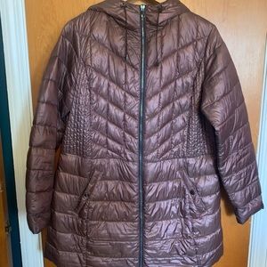 Lane Bryant Pink Hooded Packable Down Filled Puffer Coat Size: 14/16